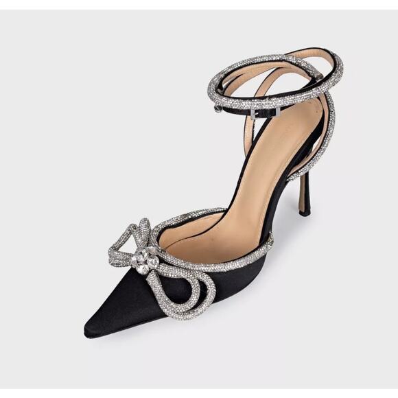 Mach & Mach Silver Crystal Slingback Pumps - Size 39 - Picture 3 of 5